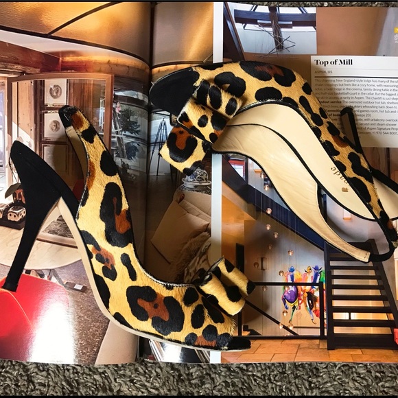 ♠️  🛑SOLD!!!! Kate Spade Bow Leopard Heels  ♠️ - Picture 4 of 7